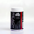 White plastic bottle with black and red label of wet stuff ready silicone bodyglide capsules jar 60 pk