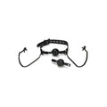 Black leather Whipsmart diamond ball gag with spherical mouth gag detachable ball and nipple clips connected by chains