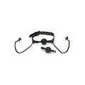 Black leather Whipsmart diamond ball gag with spherical mouth gag detachable ball and nipple clips connected by chains