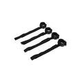 Set of four black adjustable wrist cuffs with padded straps and metal clasps from Whipsmart Diamond Bed Restraints