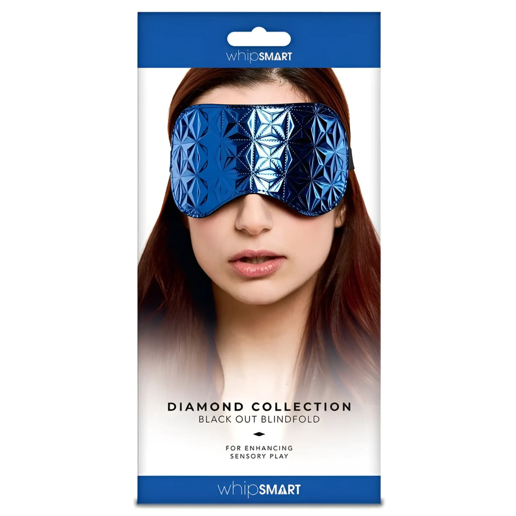 Whipsmart whip smart diamond blindfold blue shimmering fabric with geometric pattern designed for sensory play
