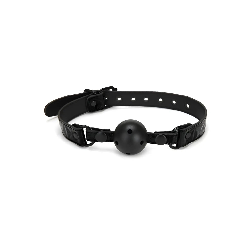 Whipsmart whip smart diamond deluxe ball gag black with black leather strap and matte-finished spherical ball