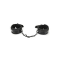 Black leather ankle cuffs connected by a chain from Whipsmart whip smart diamond handcuff black product
