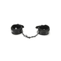 Black leather ankle cuffs connected by a chain from Whipsmart whip smart diamond handcuff black product
