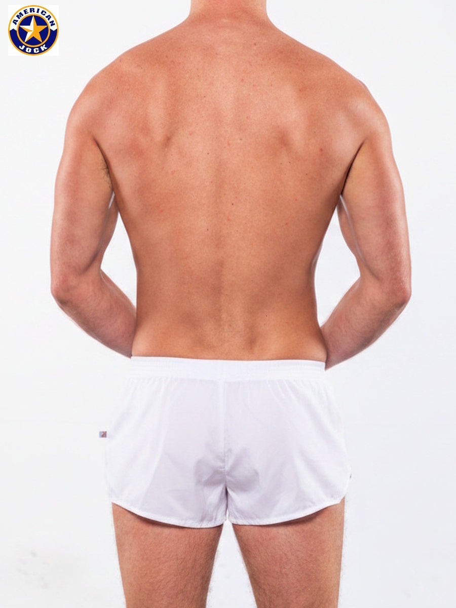 AMERICAN JOCK 8024 Men's Skins 6 Â½â€ Running Short - White
