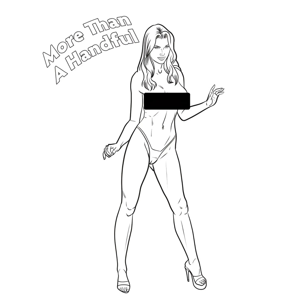 Black rectangular wood rocket boobs boobs boobs colouring book worn across the torso showing front side
