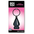 Black enamel wood rocket butt plug keychain shaped like a small adult toy for everyday carry accessory