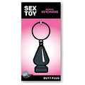 Black enamel wood rocket butt plug keychain shaped like a small adult toy for everyday carry accessory