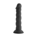 Black silicone anal plug x-men spiral cock black with textured segmented design for enhanced sensation