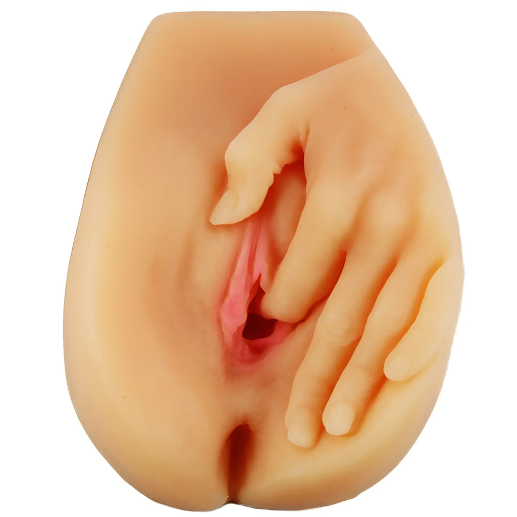 Beige silicone anal plug x5 men spread me with realistic hand and internal detail for enhanced comfort and use