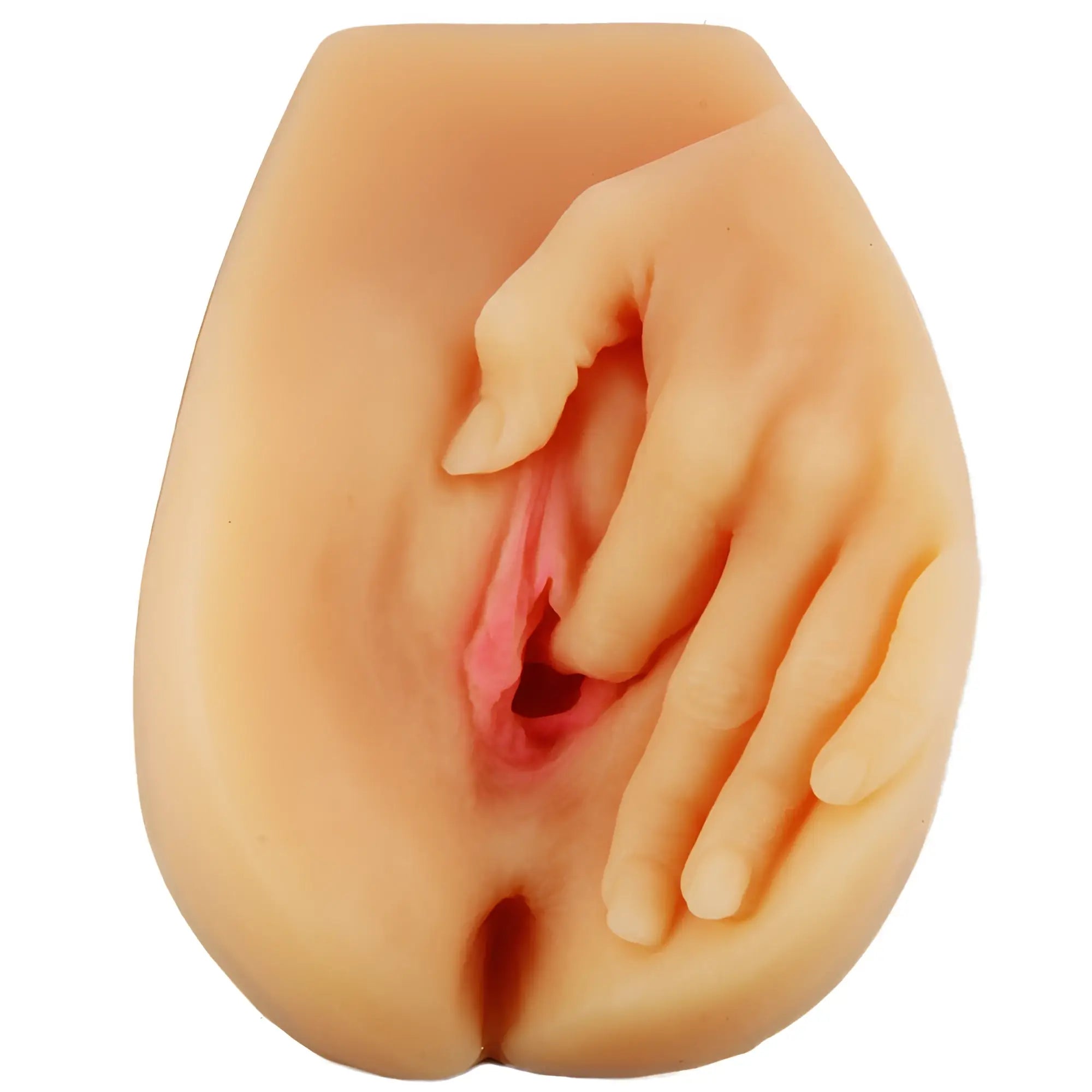 Beige silicone anal plug x5 men spread me with realistic hand and internal detail for enhanced comfort and use