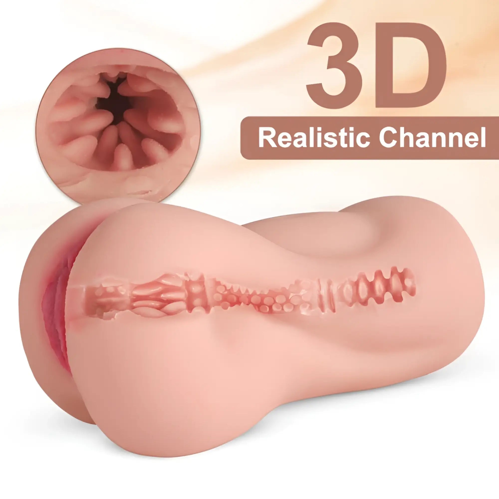 Pink silicone xise agatha realistic vibrating vaginal masturbator with 3d realistic channel design