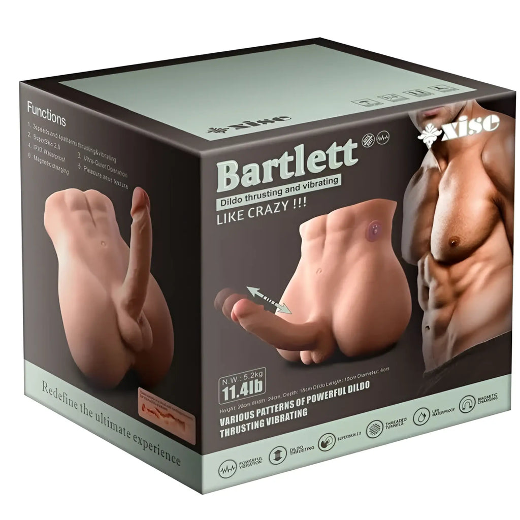 XISE Bartlett 15cm silicone dildo in skin tone with realistic texture and 5kg USB auto thrusting feature
