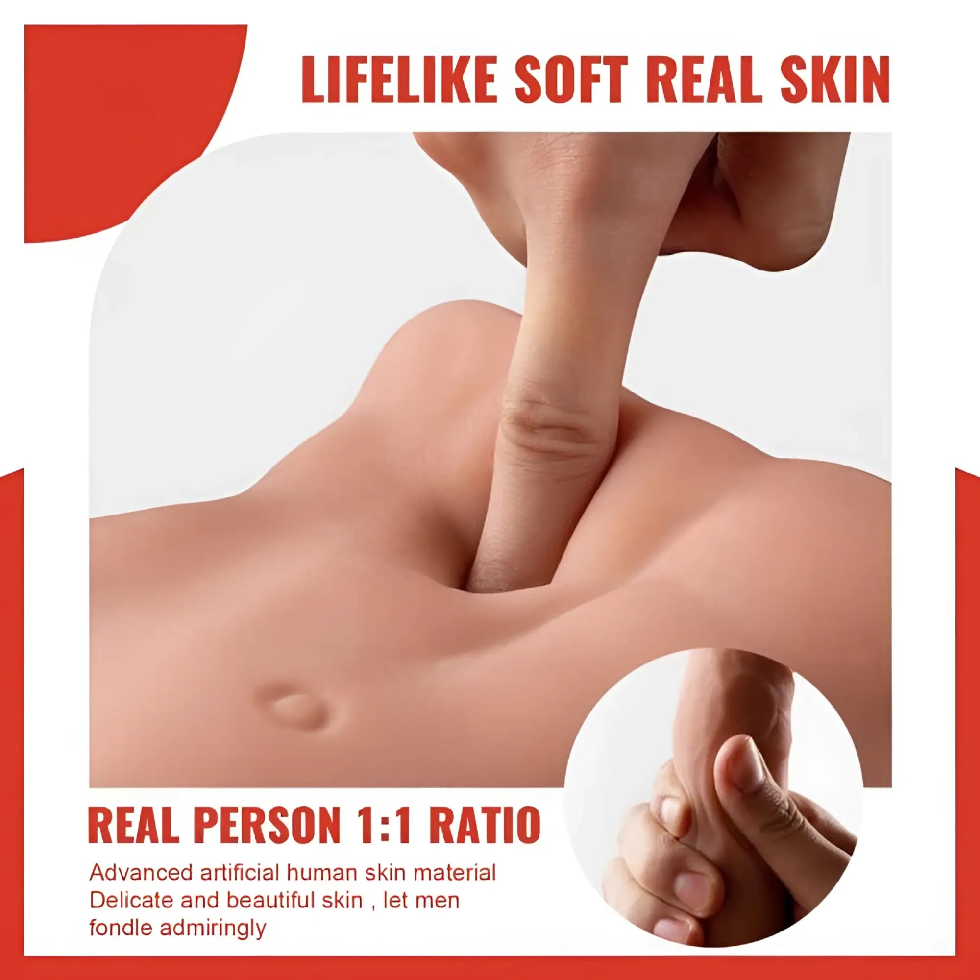 A lifelike peach-toned silicone mannequin torso with realistic skin texture for xise bartlett 5kg usb auto thrusting male cock and ass