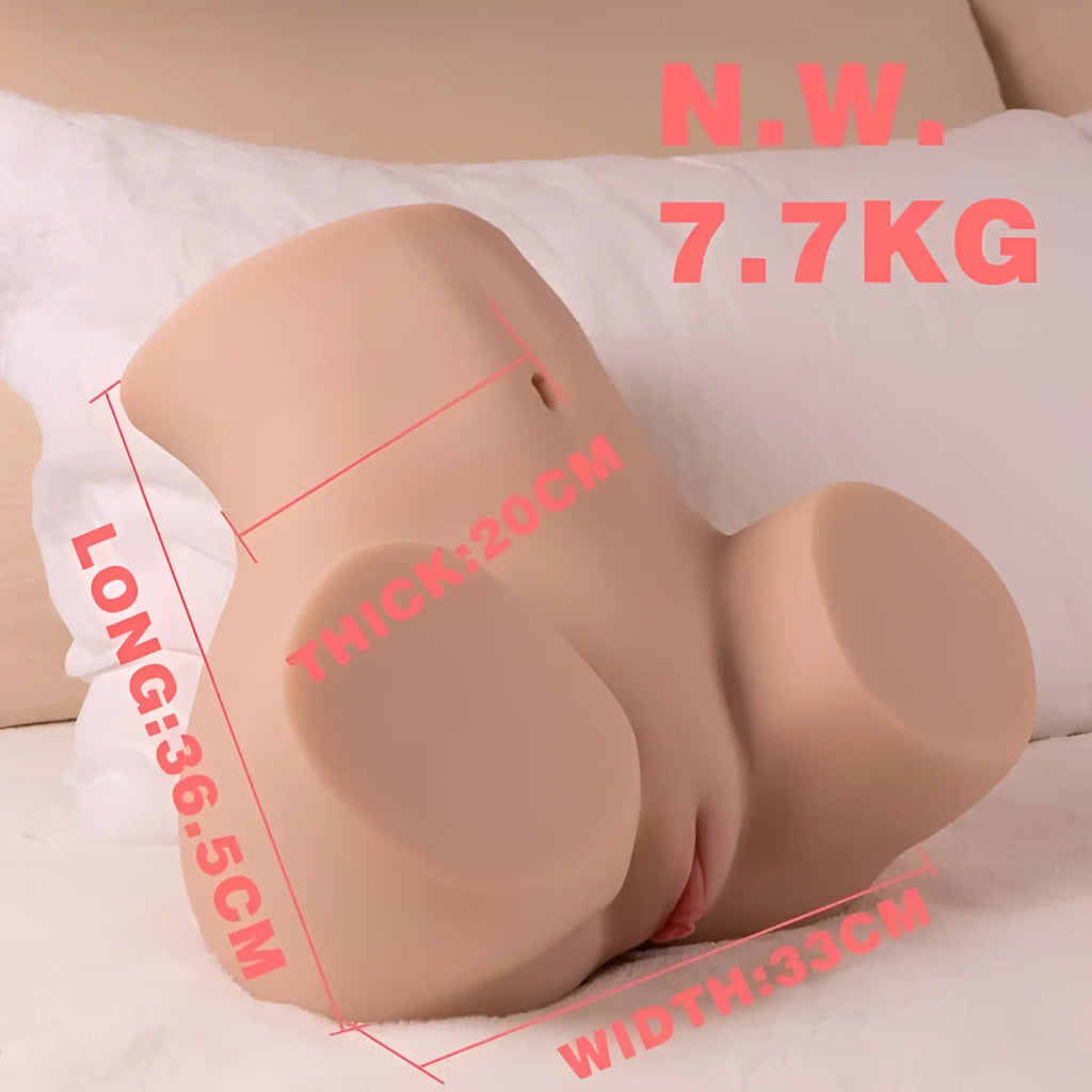 Beige silicone xise danae 7.7kg usb auto thrusting pussy and ass with realistic contours and smooth surface