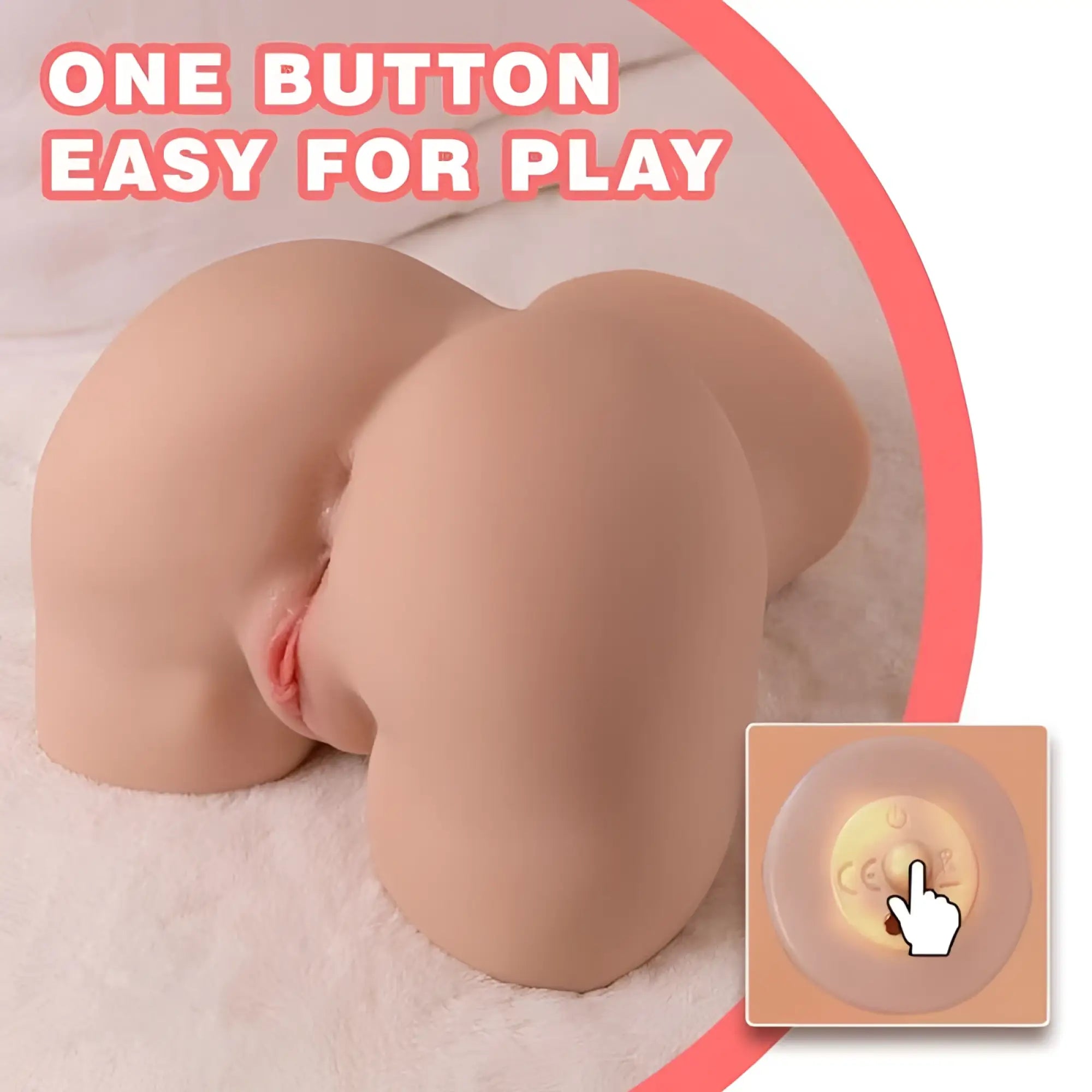 Beige silicone xise danae 7.7kg usb auto thrusting pussy and ass toy with single button control panel