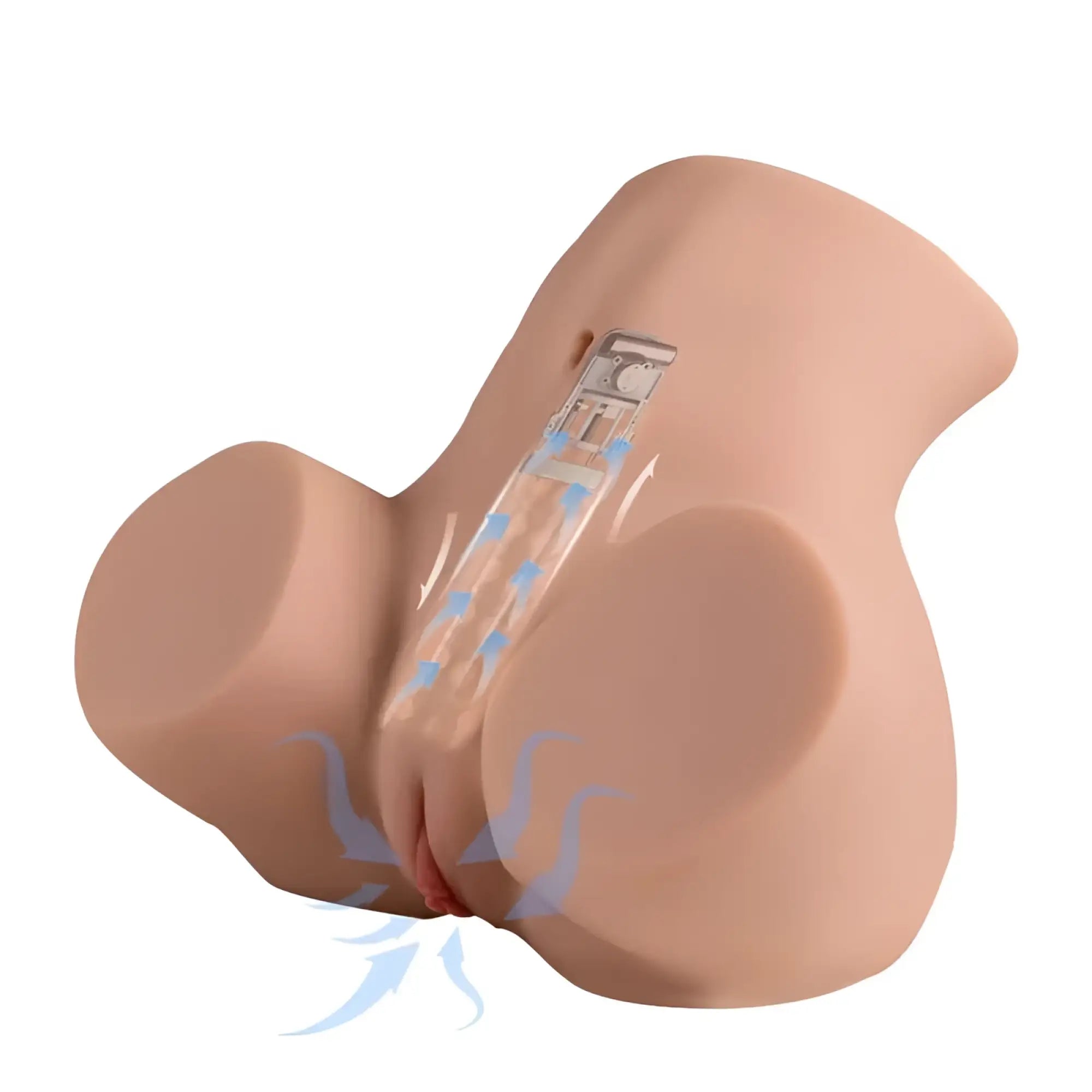 Beige silicone anatomical model of female pelvis with internal medical device for xise danae 7.7kg usb auto thrusting pussy and ass