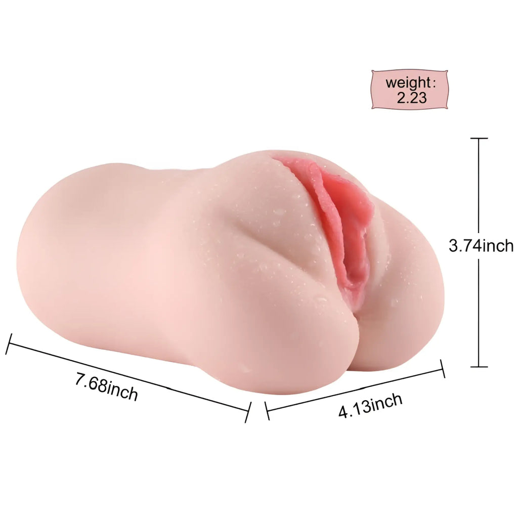 XISE Eden vibrating vaginal masturbator in pink silicone with realistic anatomical design and darker pink interior