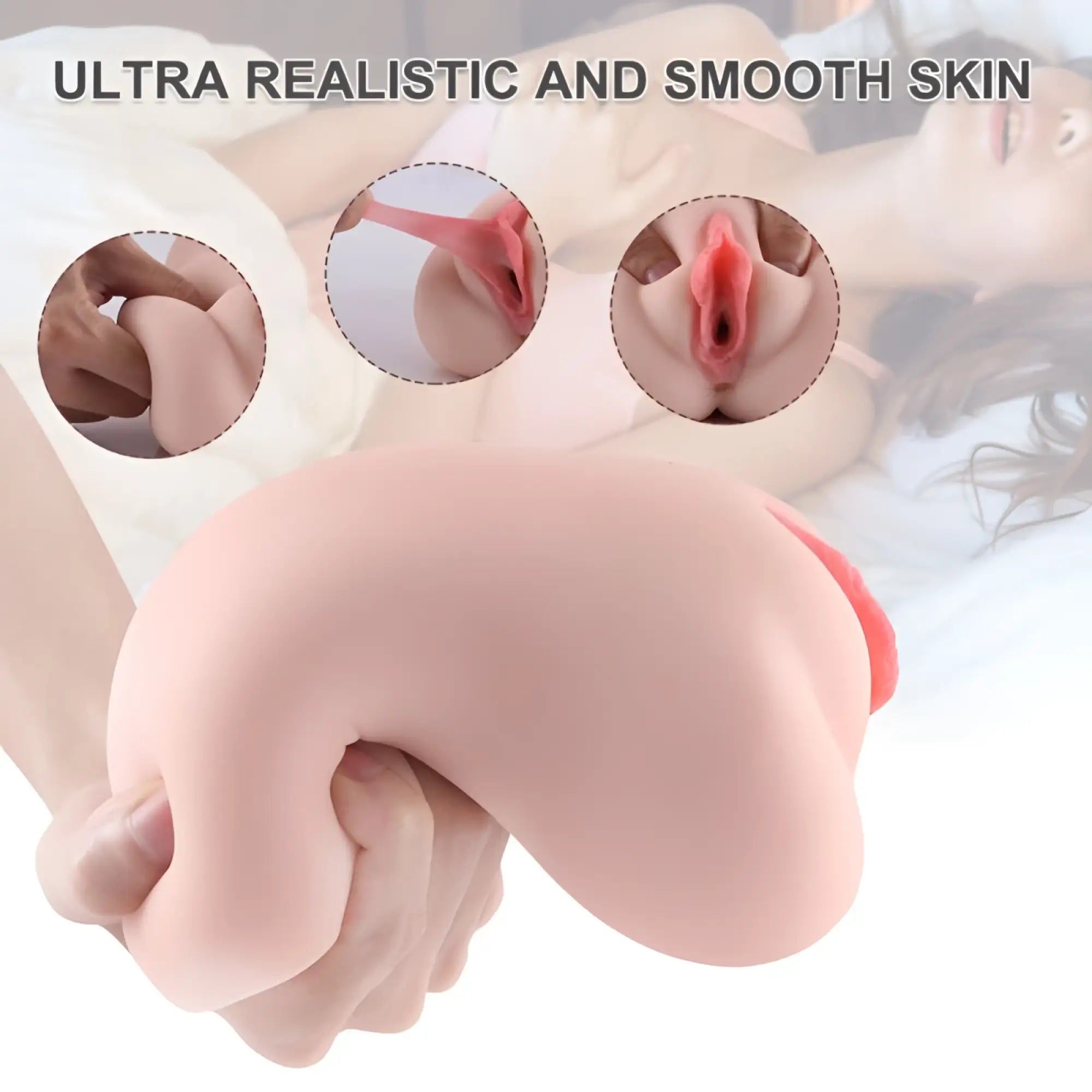 Pink silicone realistic female genital model with smooth ultra-realistic skin texture for XISE eden vibrating vaginal masturbator