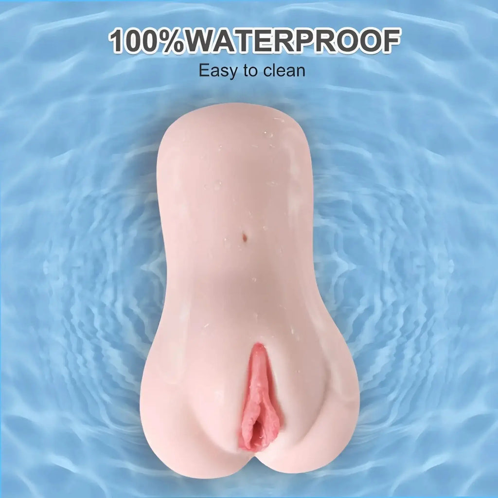 Pink silicone realistic female genital model xise eden vibrating vaginal masturbator 100% waterproof easy to clean