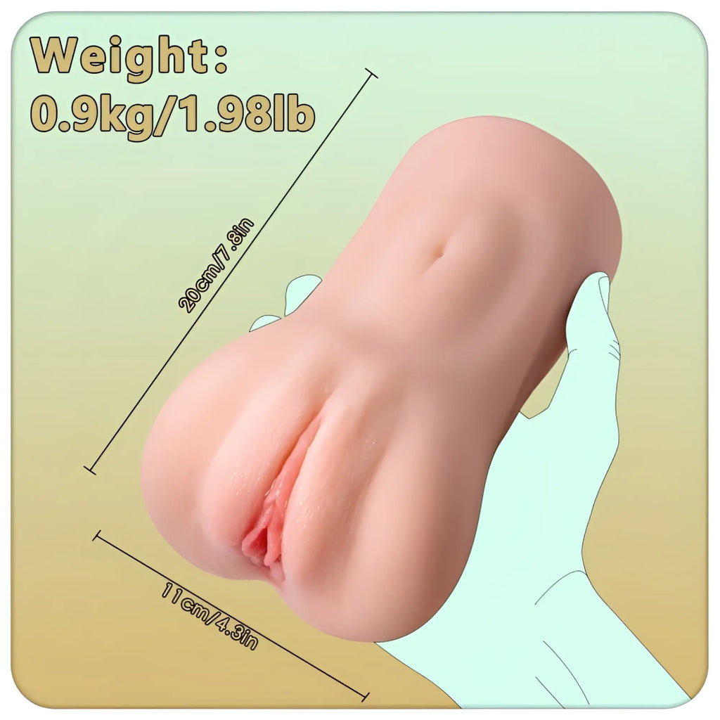XISE Elaine realistic vibrating sucking vaginal masturbator in peach silicone with lifelike detailed texture