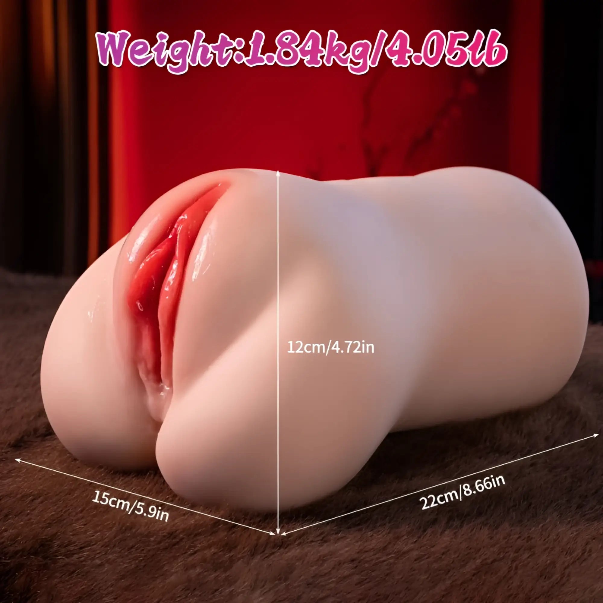 A realistic flesh-toned silicone anal plug with detailed red interior lining for xise eliza app controlled thrusting vibrator