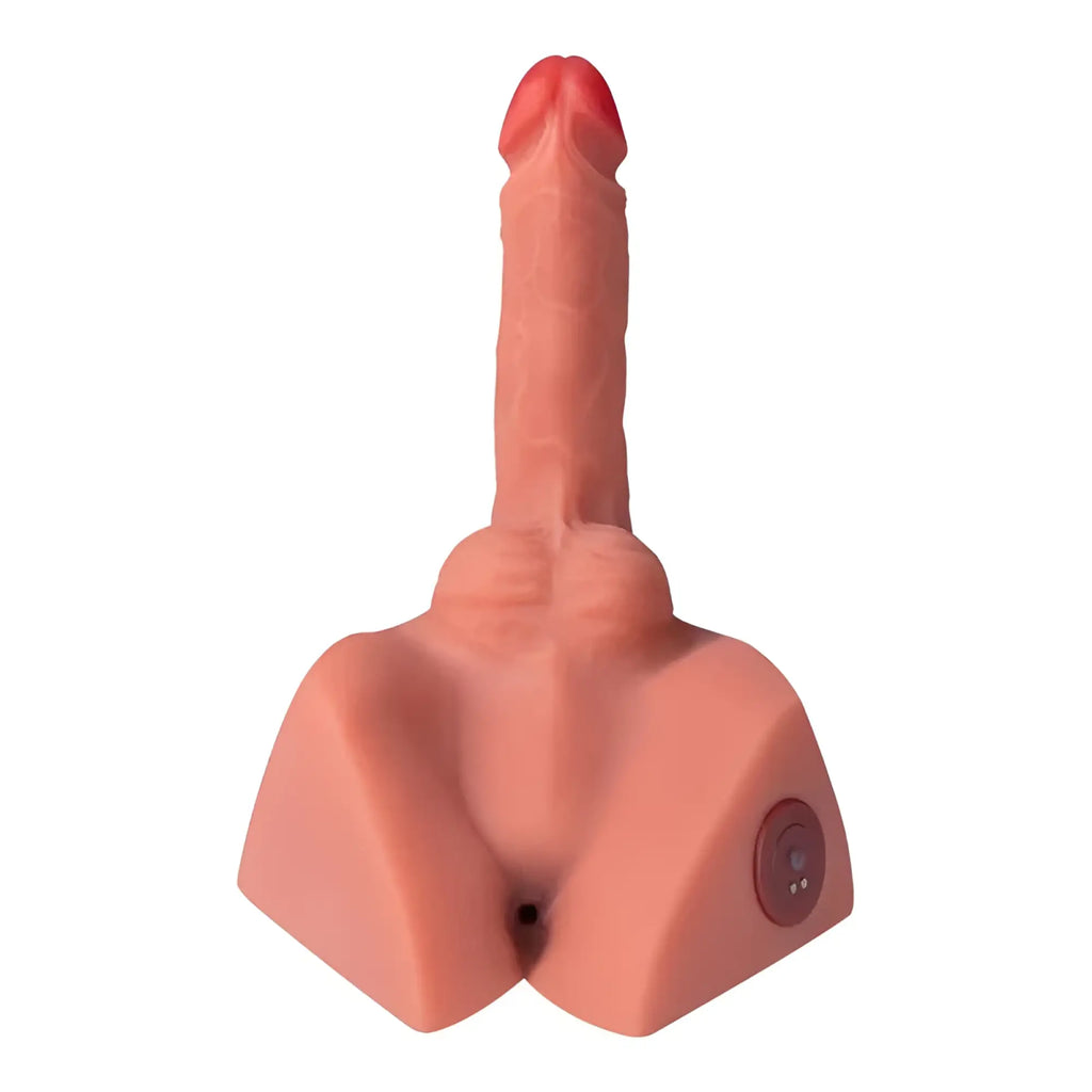 Pink silicone xise michael 2.5kg usb auto thrusting male cock and ass with red tip and circular control button