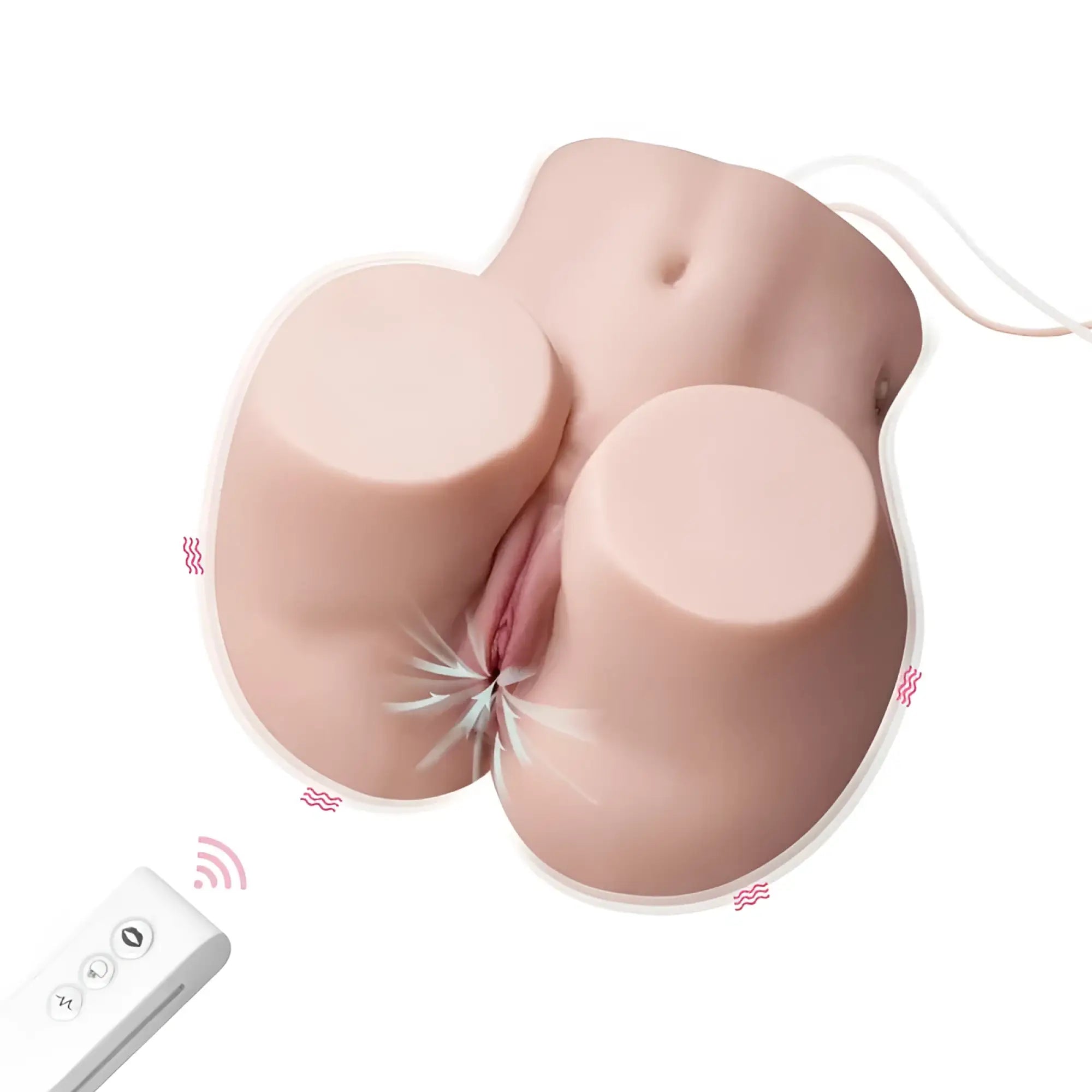 Pink silicone buttock-shaped massage device with remote control xise mignon 6kg usb auto suction for pussy and ass