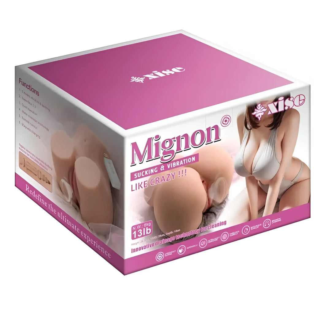 Pink and white box for XISE Mignon 6kg USB auto suction pussy and ass adult toy with sucking and vibration features