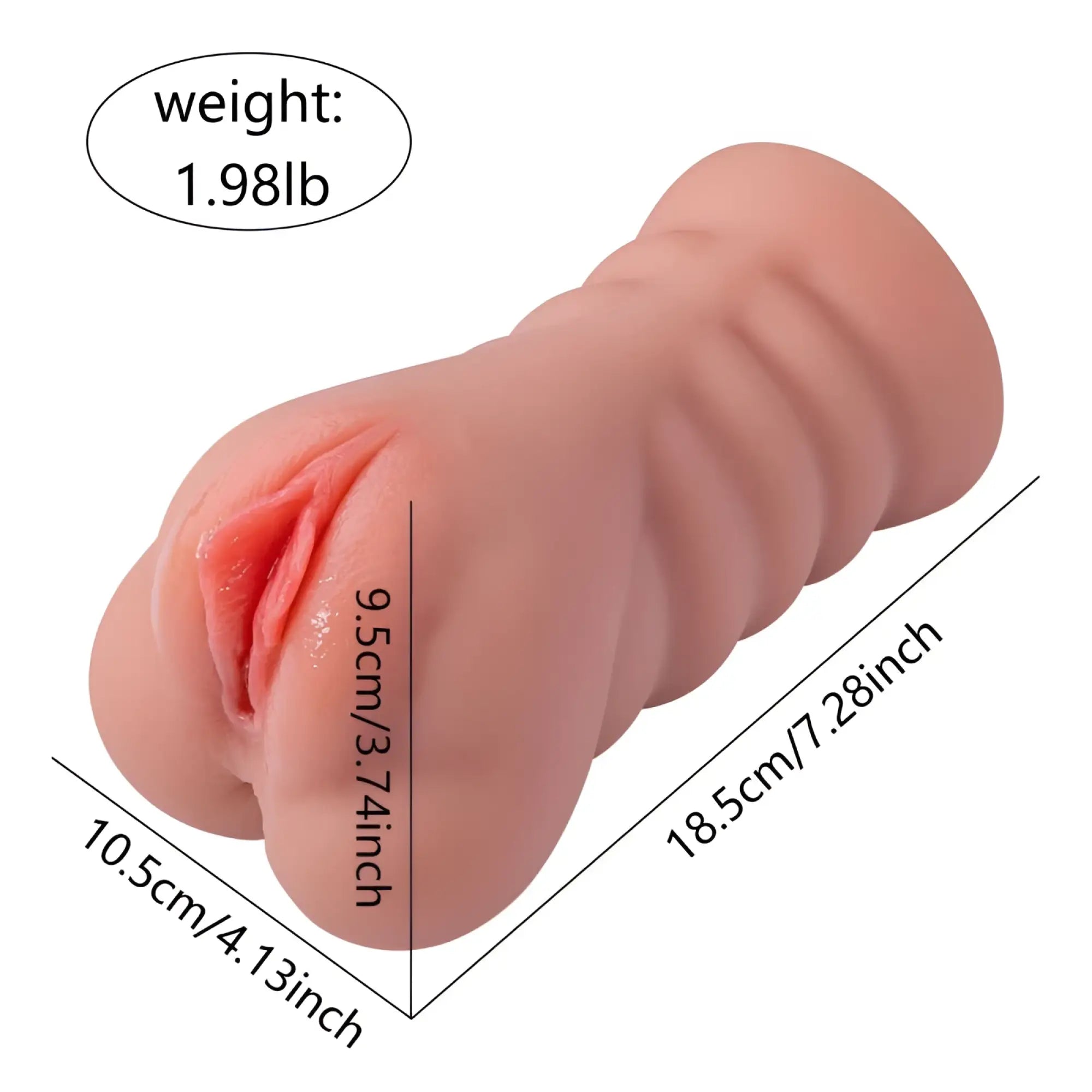 Pink silicone xise ramar realistic vibrating anal vaginal masturbator with textured surface and detailed anatomical features
