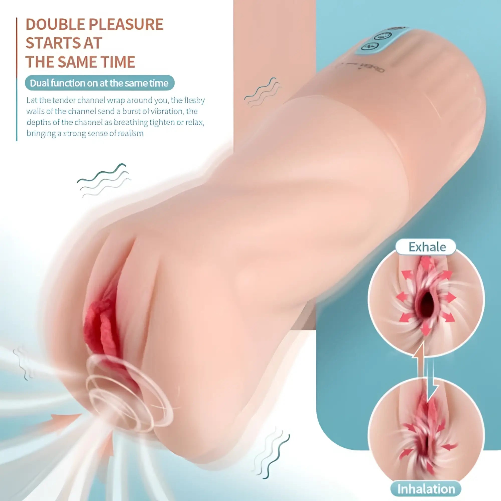 Pink silicone xise suctroker dual density vibrating sucking vaginal masturbator v2.0 with dual vibration settings and realistic design