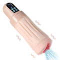 Beige silicone xise suctroker dual density vibrating sucking vaginal masturbator v3 with digital control and red water jets