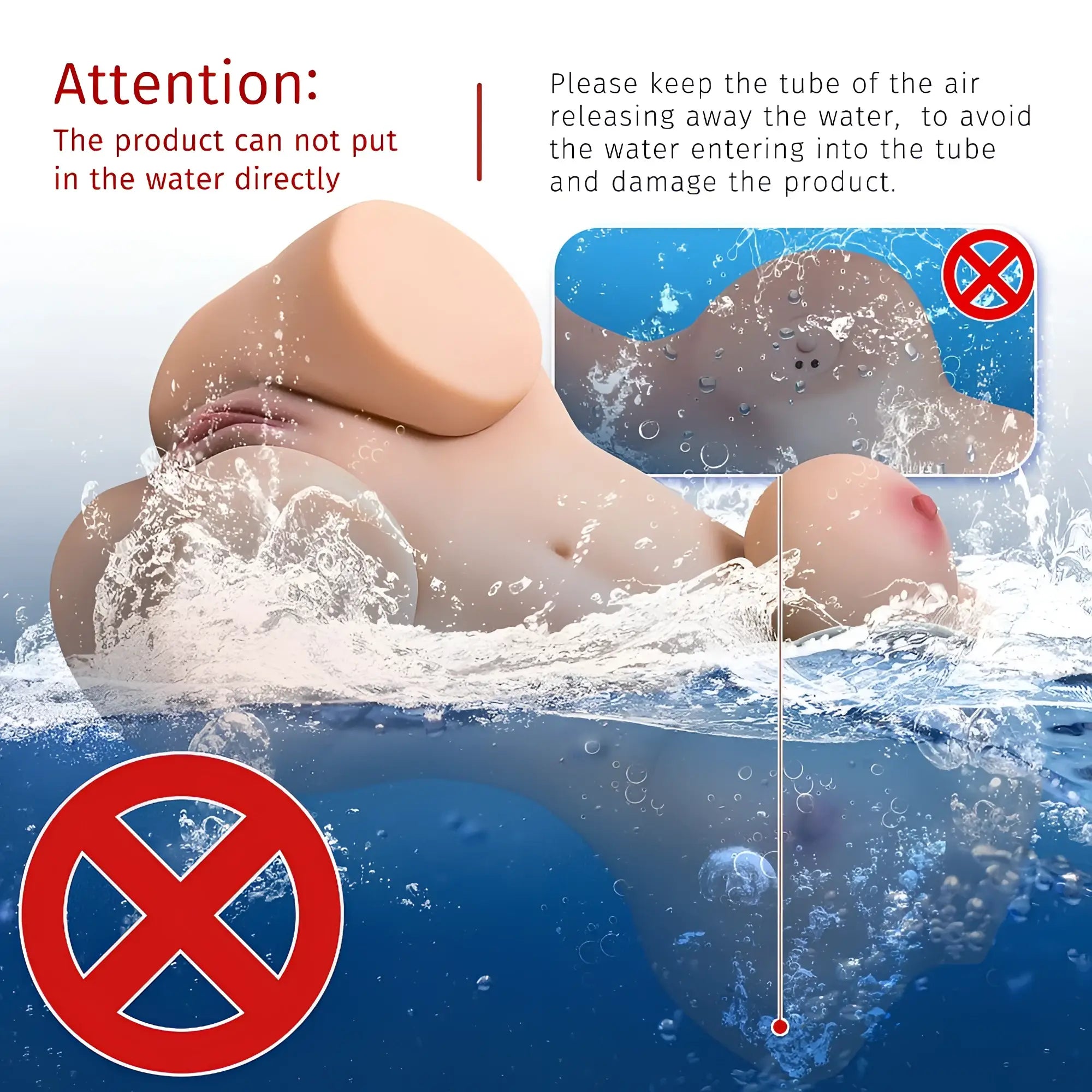 Beige silicone lifeguard style air release tube for xise wendy 6kg remote control female torso product use
