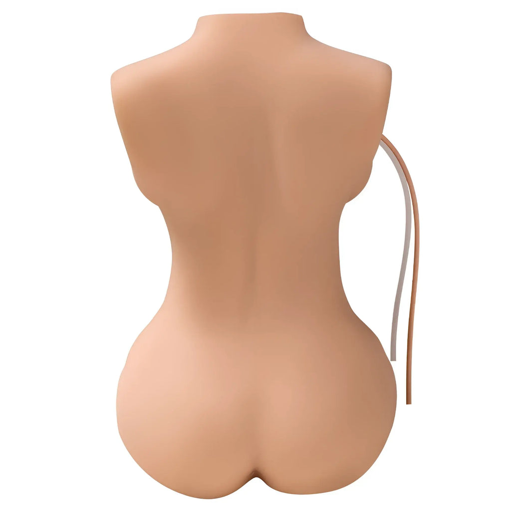 Beige silicone xise wendy 6kg remote control female torso with curved side strap for pussy and ass use