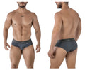 Gray heathered men’s briefs with black xtreme waistband cotton blend for comfortable daily wear xtremen 41315 color cross