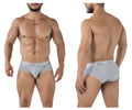 Gray heathered cotton blend briefs with white elastic waistband featuring xtreme logo in jasper gray