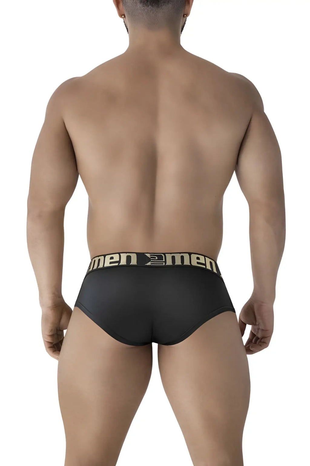 Black xtremen 41316 microfiber men’s briefs with gold and black men2men waistband logo