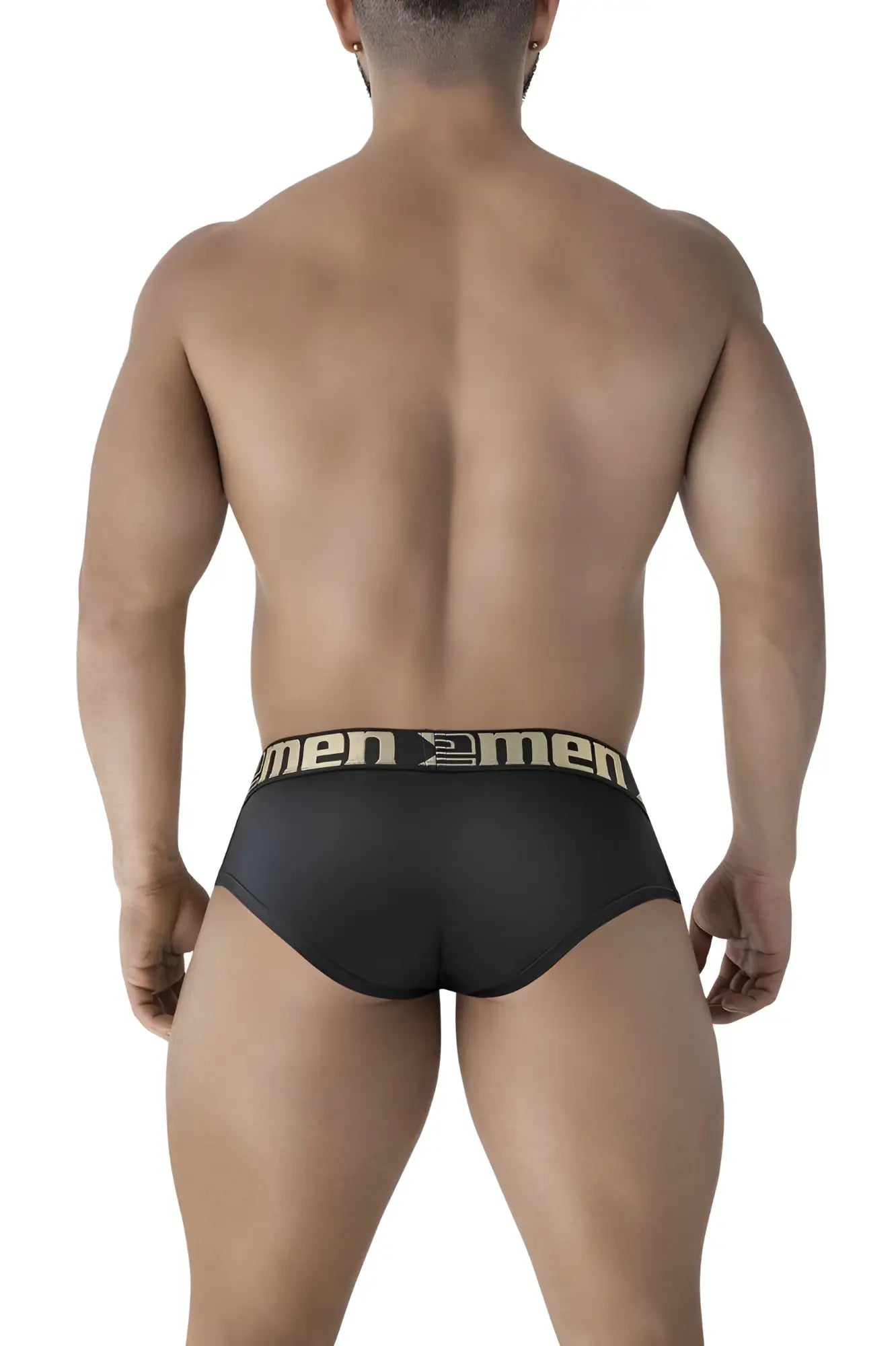 Black xtremen 41316 microfiber men’s briefs with gold and black men2men waistband logo