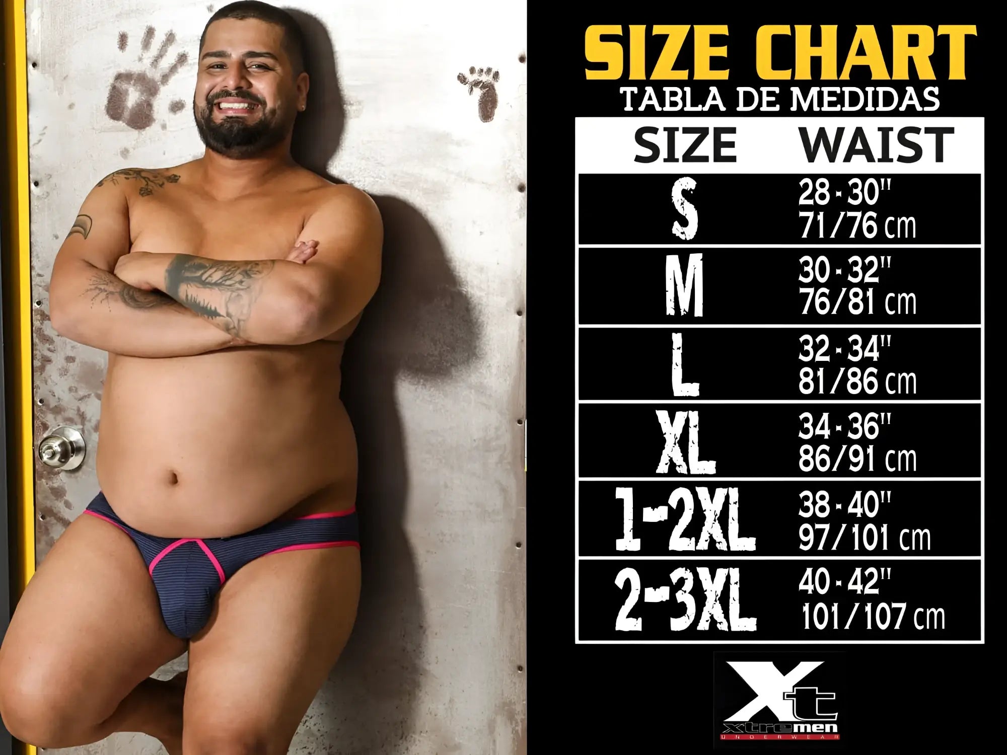 Navy blue and pink Xtremen 51449C geometric jacquard athletic briefs with textured fabric in petrol color