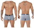 Gray patterned menxtreme microfiber jacquard boxer briefs with black elastic waistband in xtremen 51478c trunks design