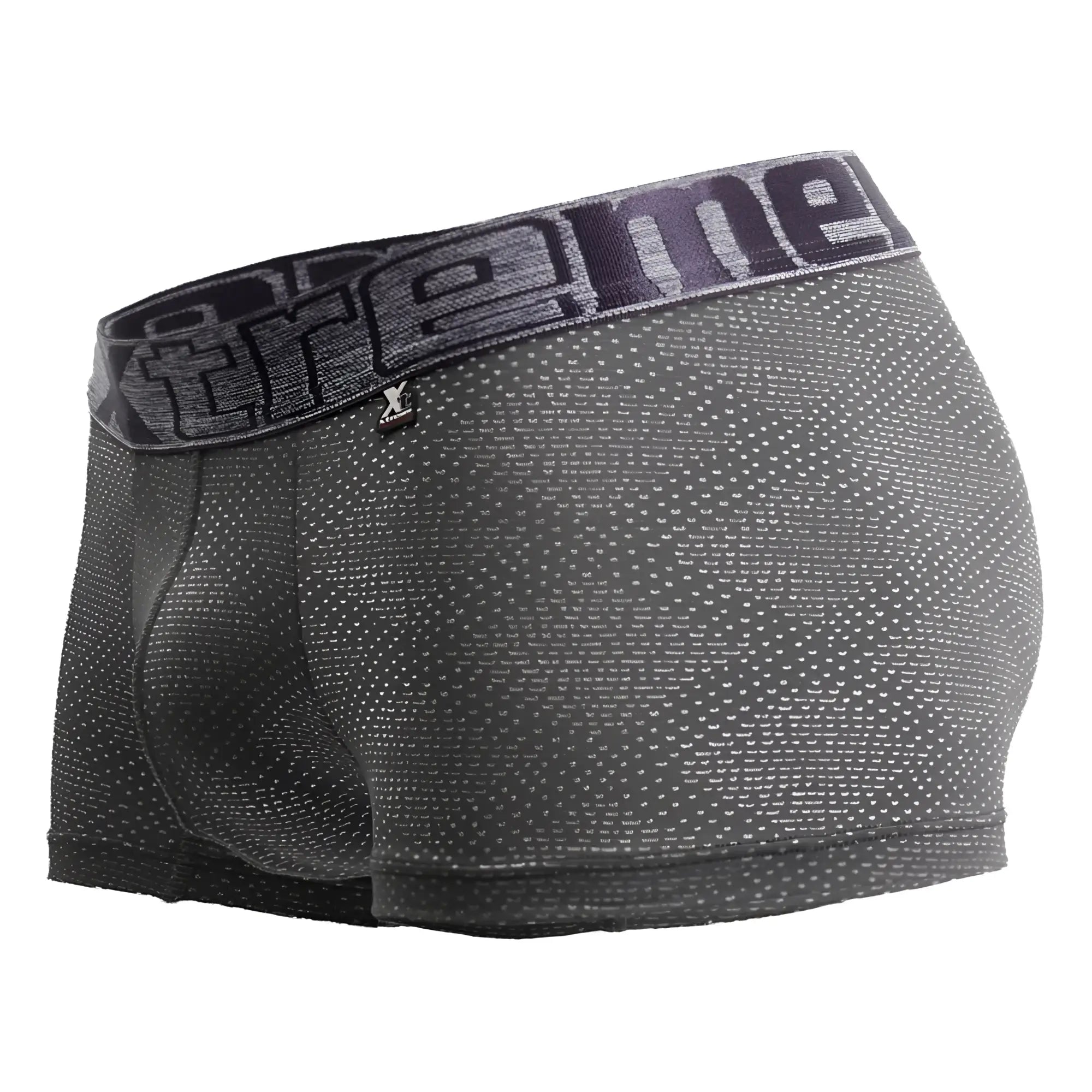 Dark gray xtremen 54446c jacquard stripes men’s boxer briefs with subtle dotted texture and elastic extreme waistband