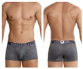 Gray patterned xtremen jacquard stripes men’s boxer briefs with xtreme branded waistband in gray color