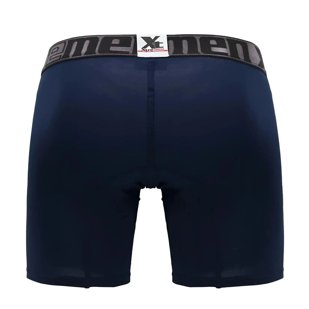 Navy blue Xtremen 70001 Plus boxer briefs with gray elastic waistband featuring the Xtremen brand logo