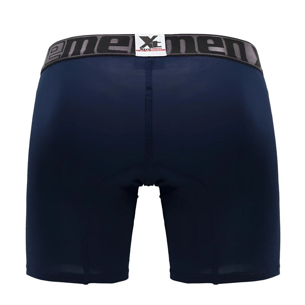 Navy blue Xtremen 70001 Plus boxer briefs with gray elastic waistband featuring the Xtremen brand logo