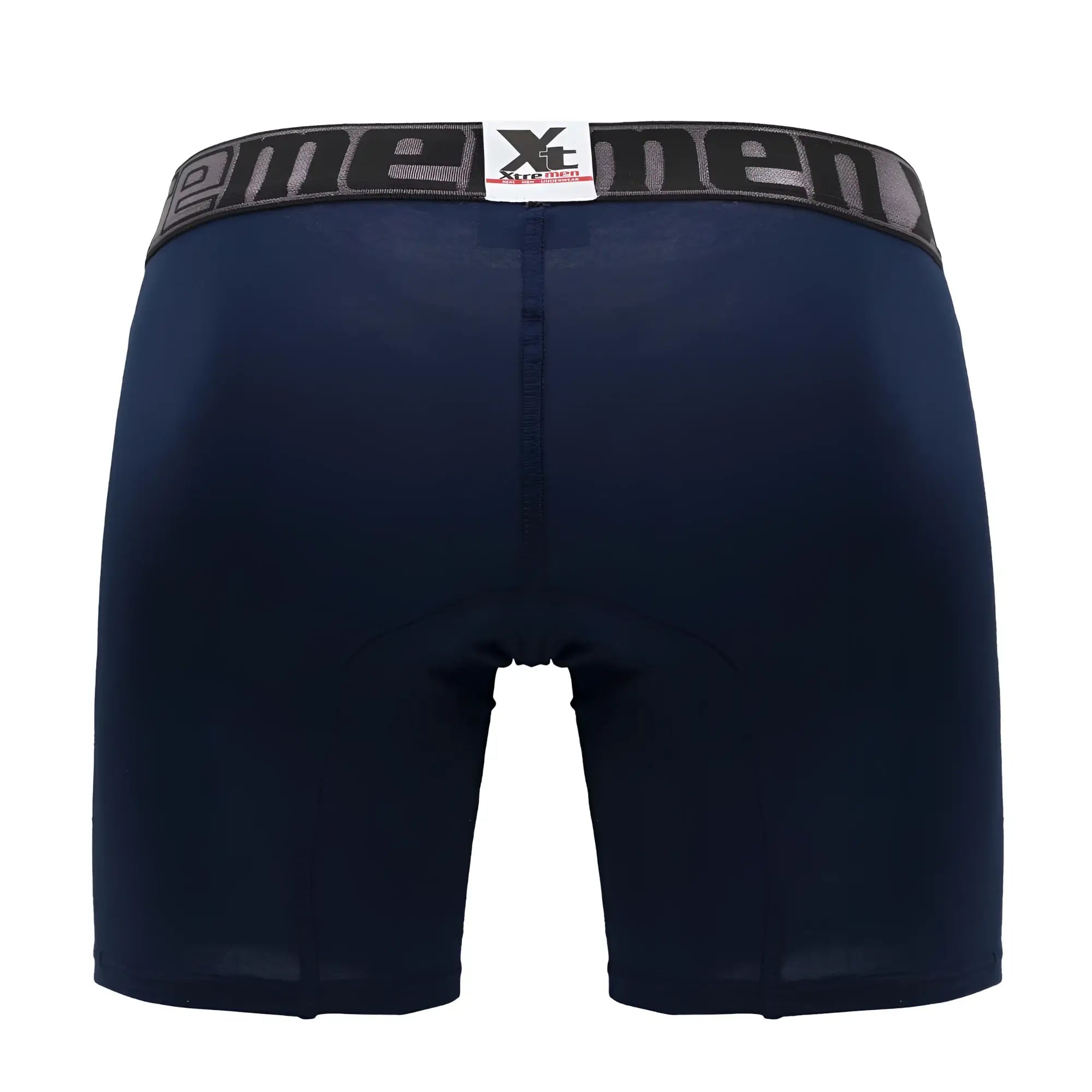 Navy blue Xtremen 70001 Plus boxer briefs with gray elastic waistband featuring the Xtremen brand logo