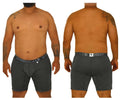 Black and white striped xtremen 70004 plus men’s boxer briefs with branded waistband for comfortable wear