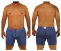 Blue striped men’s boxer briefs with branded waistband xtremen 70004 plus in breathable fabric for everyday comfort