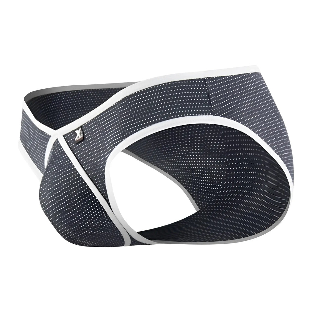 Xtremen 91021x microfiber briefs in gray with black and white patterned breathable textured fabric design