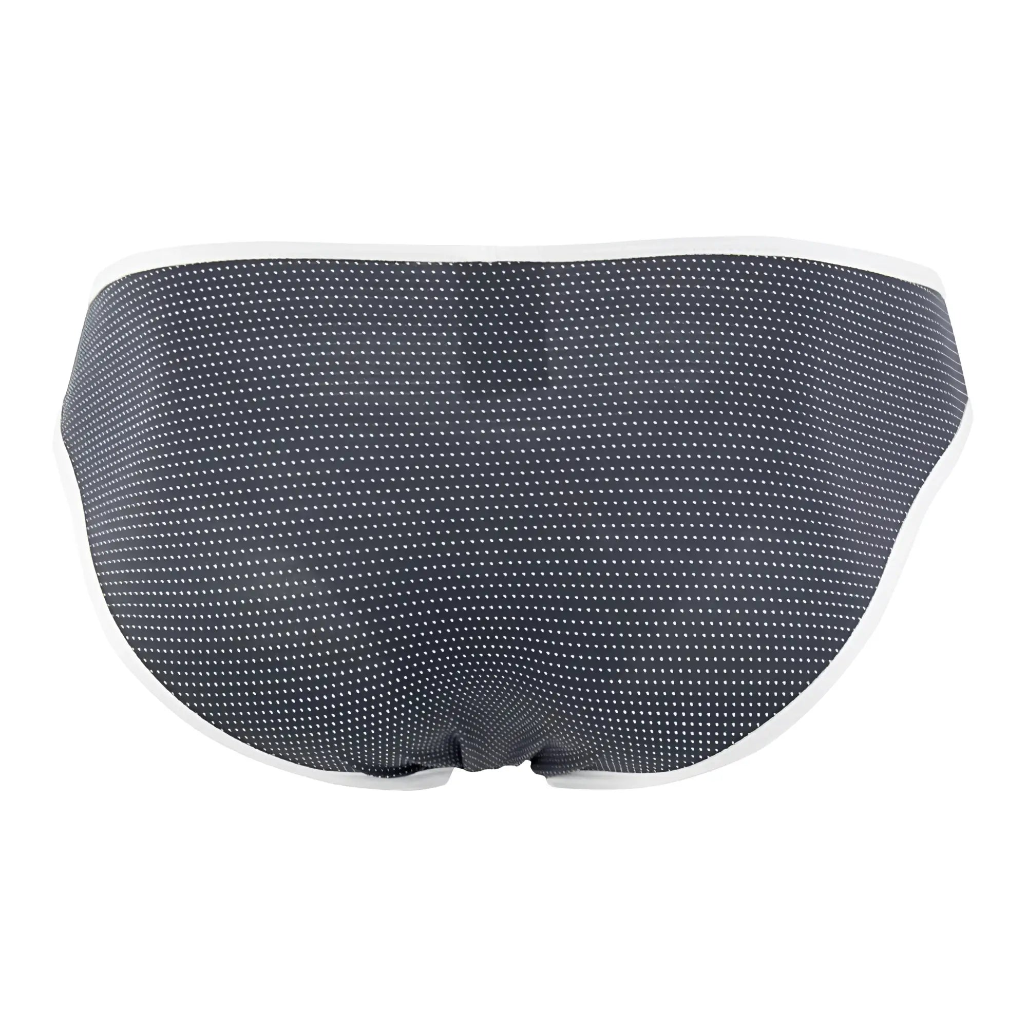 Dark gray Xtremen 91021X microfiber briefs with subtle white dots and contrasting white waistband trim