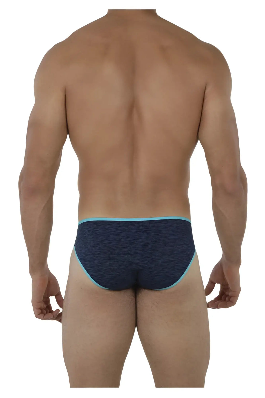 Dark blue xtremen 91074 microfiber briefs with light blue trim and textured fabric for comfortable wear